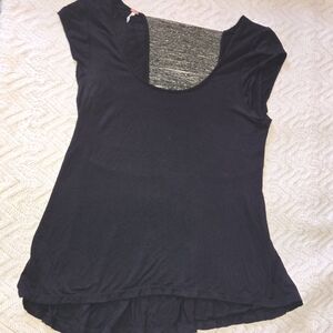 Free People Black Short Sleeve Tee